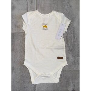 Robeez Cream One-Piece Bodysuit with Yellow Turtle Detail 3-6M